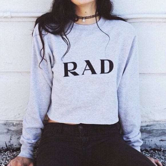 Brandy Melville Sweaters - Rad Brandy Melville Grey Cropped Sweatshirt